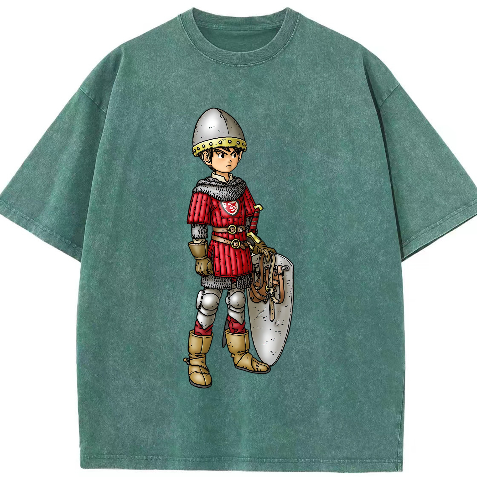 （画像用） ドラゴンクエスト Doragon Kuesuto Dragon Quest 綿100% ヴィンテージ風 半袖Tシャツ（フロントプリント）